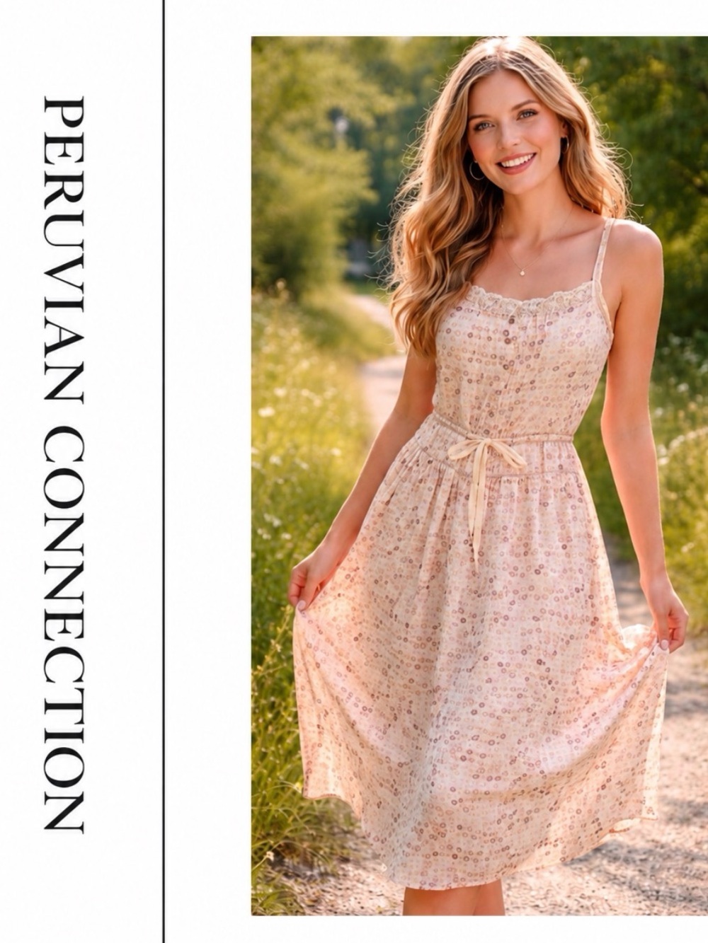 PERUVIAN CONNECTION Silk Lace Sun Dress
